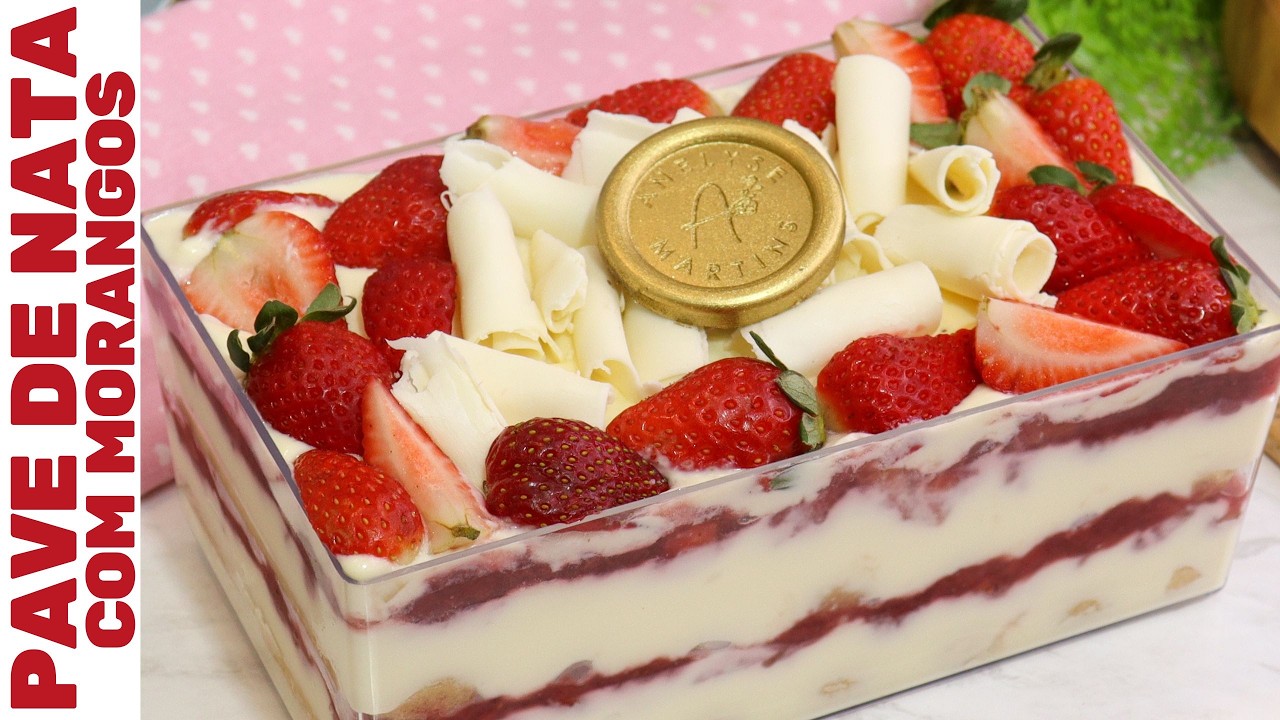 CREAM PAVÊ WITH STRAWBERRY, READY IN 10 MINUTES! Delicious, perfect for Christmas!
