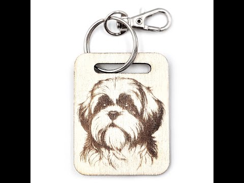 Personalised Shih Tzu Wooden Keyring