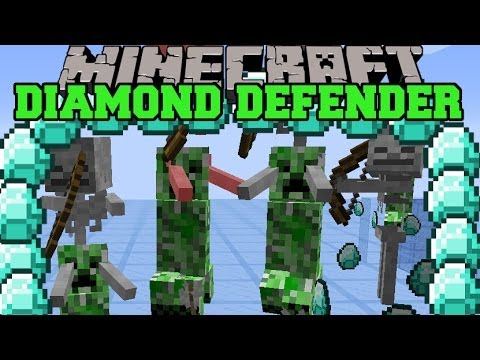 PopularMMOs - Minecraft: DIAMOND DEFENDER (BEAT CREEPERS WITH STICKS TO PROTECT DIAMONDS!) Mini-Game