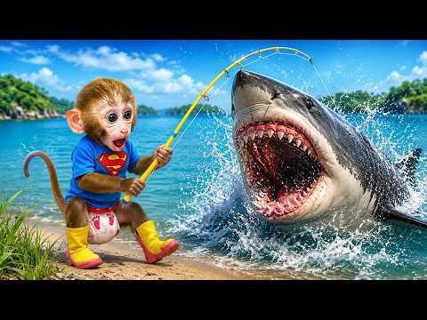 Bobby Kids Songs - Monkey Baby Bon Bon Gets a Giant Baby Shark!