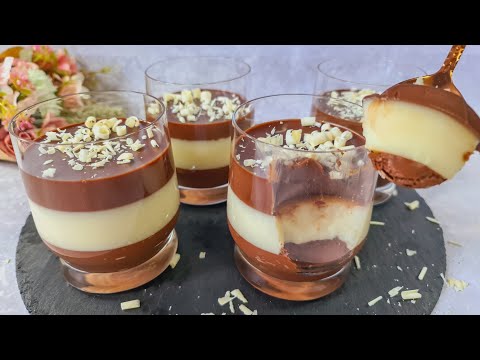 Do you have milk and chocolate ? Make in few minutes the best dessert recipe in cups , no bake