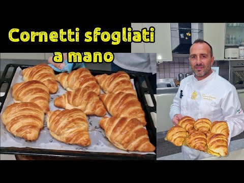 Handmade flaky croissants. New spectacular video. Easy recipe for everyone.