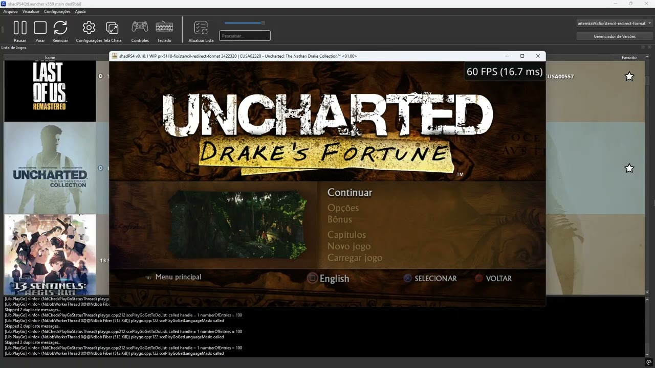 shadPS4 v0.18.1 WIP pr-5118  | CUSA02320 Uncharted: The Nathan Drake Collection™ 01.00 Ingame