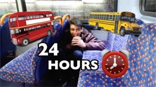 24 HOUR OVERNIGHT In School Bus Fort!