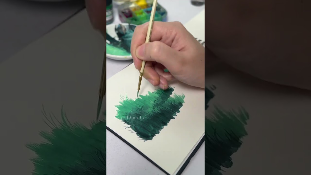 How to painting grasses | Painting tutorial #gouachepainting #painting #gouachelandscape #art