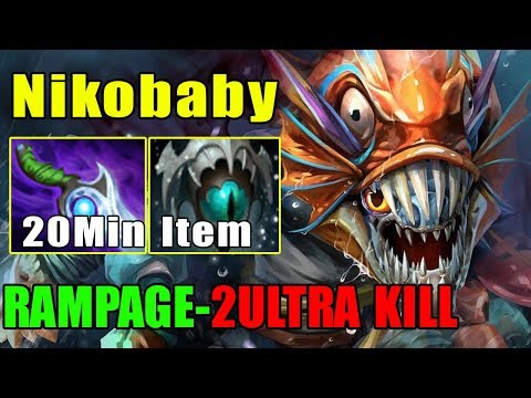 [Slark] Nikobaby WTF 6min midas 25min Full Item 30 Kills & Rampage (Dota2 7.22f FullGame)