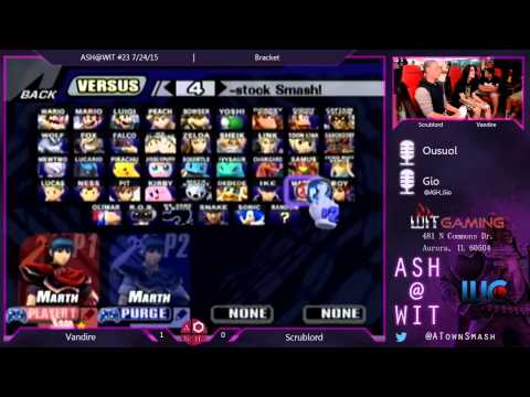 Scrublord (Marth) vs. Vandire (G&W, Roy) - PM Bracket ASH@WIT #23 7/24/15