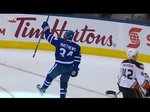 Auston Matthews 15th NHL Goal! 12/19/2016 (Anaheim Ducks vs Toronto Maple Leafs)