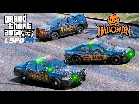 GTA 5 LSPDFR #665 Halloween Police Cars With Green & Orange Emergency Lights!