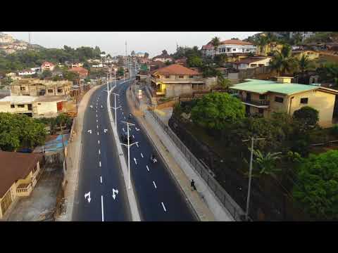 DJI shots of newly constructed road in Sierra Leone freetown
