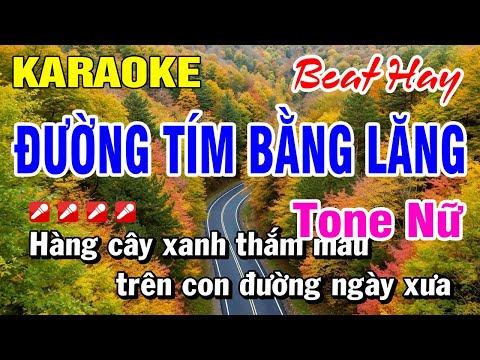 Karaoke Tone Nữ Nhạc Sống Đường Tím Bằng Lăng (Beat Hay) Hoài Phong Organ