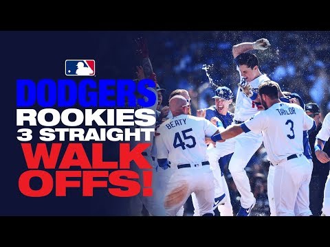 The Dodgers' get three straight walk-offs by rookies!
