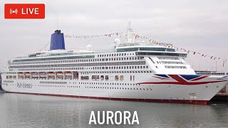 SHIPS TV - P&O Aurora & MSC Poesia Cruise Ship Derparting Port of Southampton (LIVE)