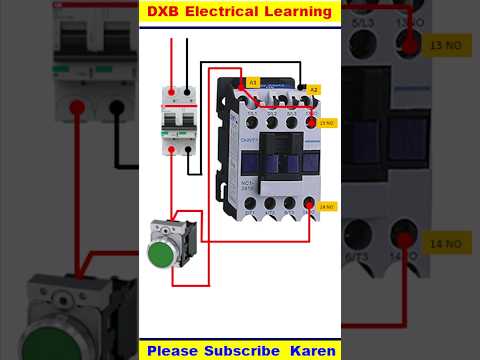 Contactor Single Push button se kaise Hold Karen #shortsvideo #shorts #youtubeshorts
