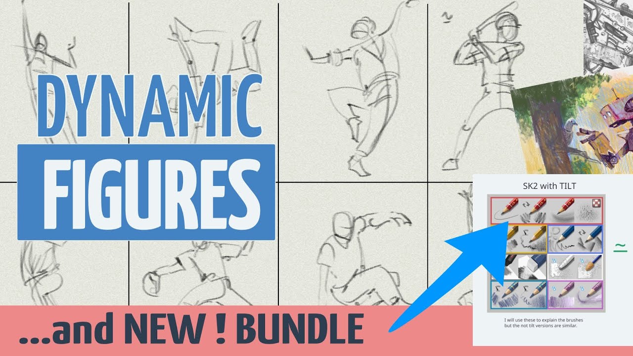 HOW to draw DYNAMIC Figures in KRITA 5. Sketch 2 brushpack included ✨