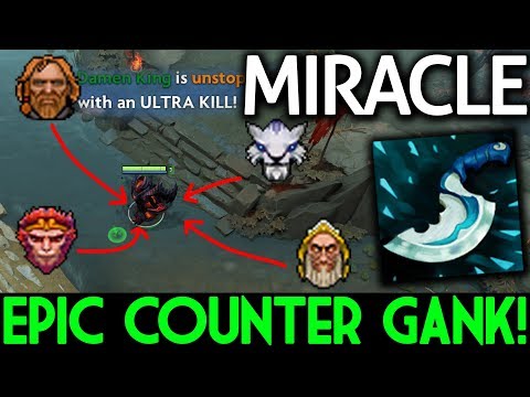 Miracle- Dota 2 [Shadow Fiend] Epic 1v4 Counter Gank!