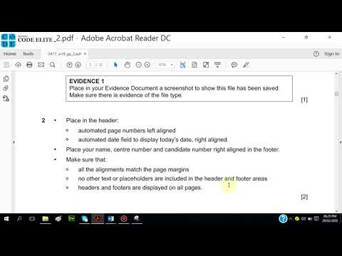 IGCSE ICT  Nov 2019 Paper 2 document production part 1