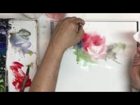 Watercolor/Aquarela - Demo - Red Rose