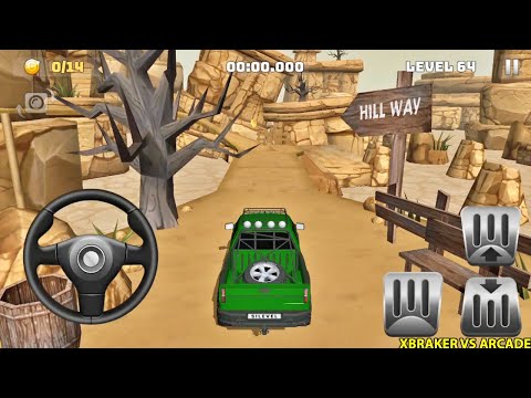 Mountain Climb 4x4: Green Pick Up Driving Impossible Stunts - Levels 61 to 65 Android Gameplay