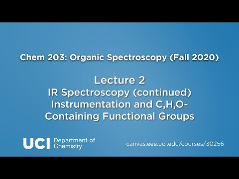 Química 203. Aula 02: Teoria da Espectroscopia Continuação Instrumentação e C, H, O Contendo Gps Funcionais