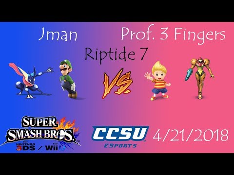 Riptide 7 CCSU Smash 4 - Jman (Greninja, Luigi) vs Prof. 3 Fingers (Lucas, Samus)