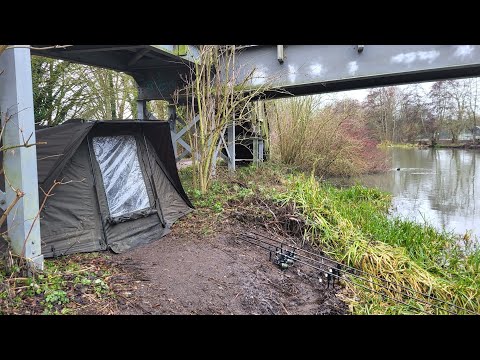 Carp fishing on the river lea. 