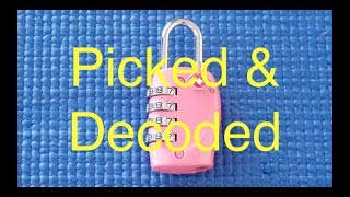 (Picking 38) TSA combination padlock Jasit TSA007 (picked & decoded)