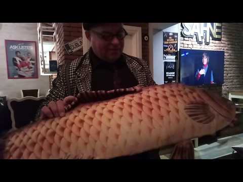 Tommy Trickster promoting the appearing big fish magic trick made by Valeriy Bastrakov