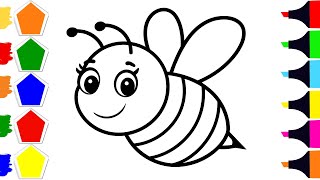 How To Draw a Cute Honey Bee | Easy Step by Step Tutorial | Bright Art Haven