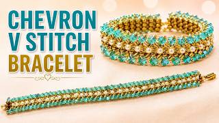 Chevron  V Stitch Beaded Bracelet – Easy DIY Jewelry Tutorial for Beginners