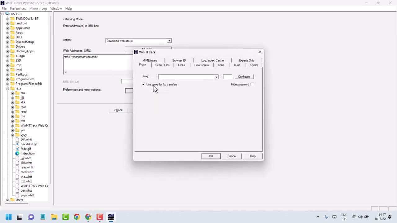 HTTrack Website Copier Mirror Error Problem Solve