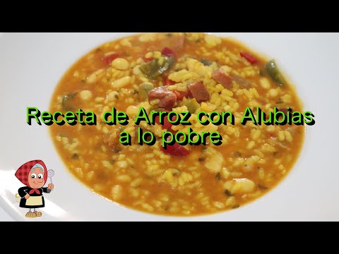 Con un poco de arroz y unas alubias tendrás un plato económico y riquísimo, arroz con alubias