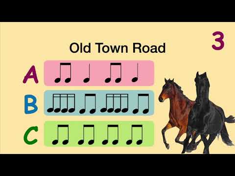 "Old Town Road" - Ritmograma: Negra, corcheas y semicorcheas