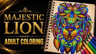 Majestic Lion Coloring | Relaxing Adult Coloring Book for Stress Relief