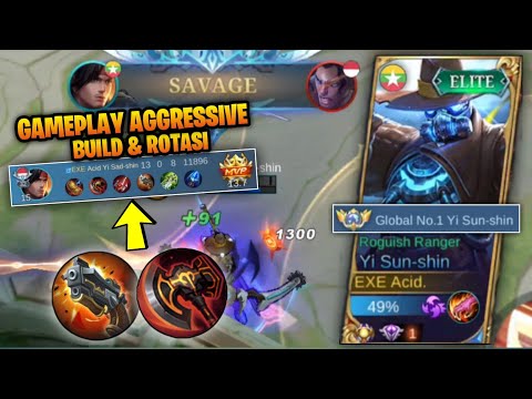 INSANE SAVAGE!! SUPER AGGRESSIVE GAMEPLAY BROKEN DAMAGE 99.9%😱 | BEST BUILD & ROTASI YSS 2023 | MLBB