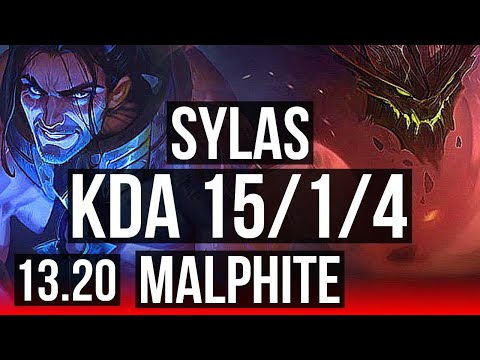 SYLAS vs MALPHITE (TOP) | 15/1/4, Legendary, 1.1M mastery | EUW Diamond | 13.20