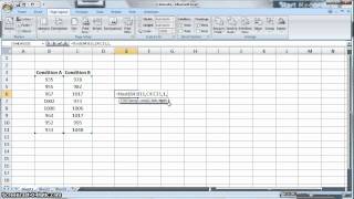t-test in Microsoft Excel