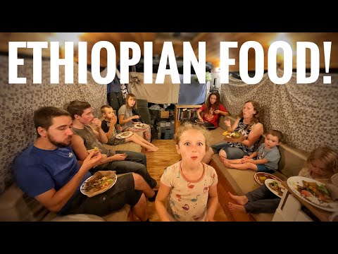 ETHIOPIAN FOOD!! #bigfamily #buslife #travel #ethiopianfood #habasha #amharic