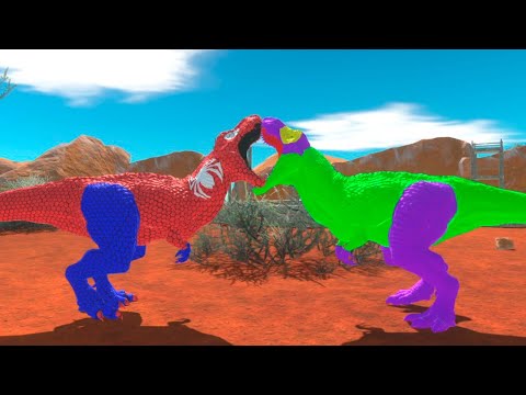 SPIDER MAN VS GREEN GOBLIN T REX DEATH RUN - Animal Revolt Battle Simulator