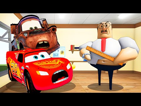 Lightning McQueen & Tow Mater ESCAPE From Mr Pickle in Roblox GREAT SCHOOL BREAKOUT 🏫📏