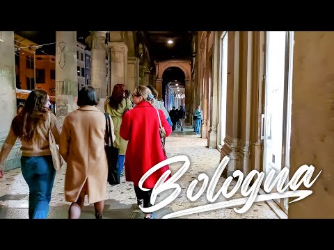 NIGHT CITY - BOLOGNA. Italy - 4k Walking Tour around the City - Travel Guide. trends, moda #Italy