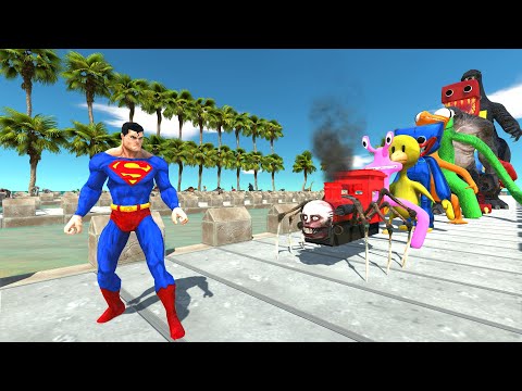 Superman vs Heisei Godzilla COCONUT DEATH RUN - Animal Revolt Battle Simulator