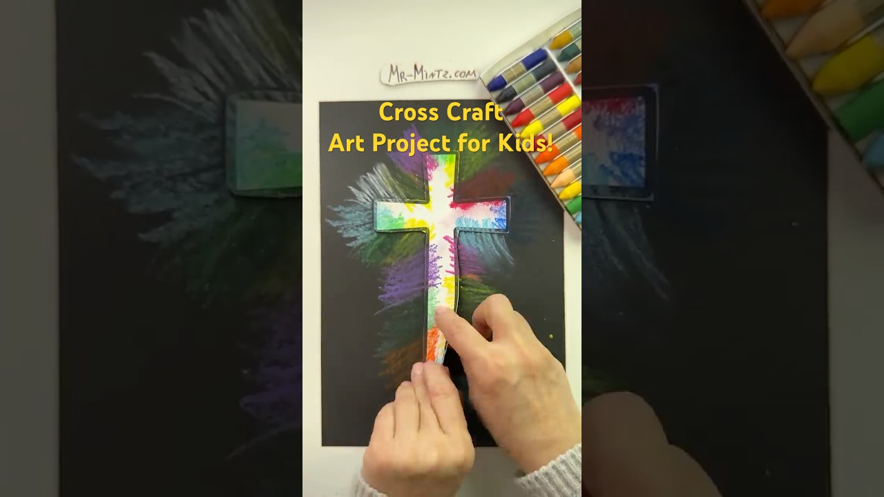 ✨ Stunning Easter Cross Craft – A Beautiful “He is Risen” Art Project for Kids! 🎨✝️