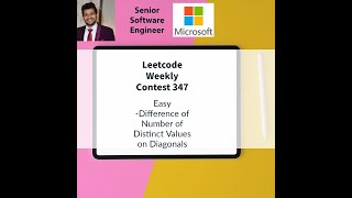 YouTube video 'Leetcode Weekly contest 347 - Easy - Difference of Number of Distinct Values on Diagonals'
