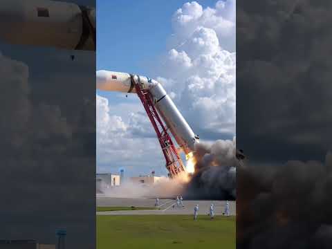 A space rocket broke apart into two pieces during launch and exploded right on the launch pad
