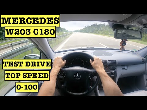 2001 Mercedes C180 W203 2.0 129HP | Top speed on german motorway | POV test drive