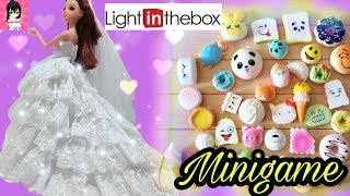 MINIGAME Mở thùng đồ chơi VÁY ĐẦM CÔNG CHÚA LỘNG LẪY, SQUISHY NHỎ XINH/ LIGHT IN THE BOX REVIEW