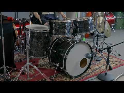 1966 Slingerland Modern Solo Outfit No. 2R Black Diamond Pearl Drum Set image 26
