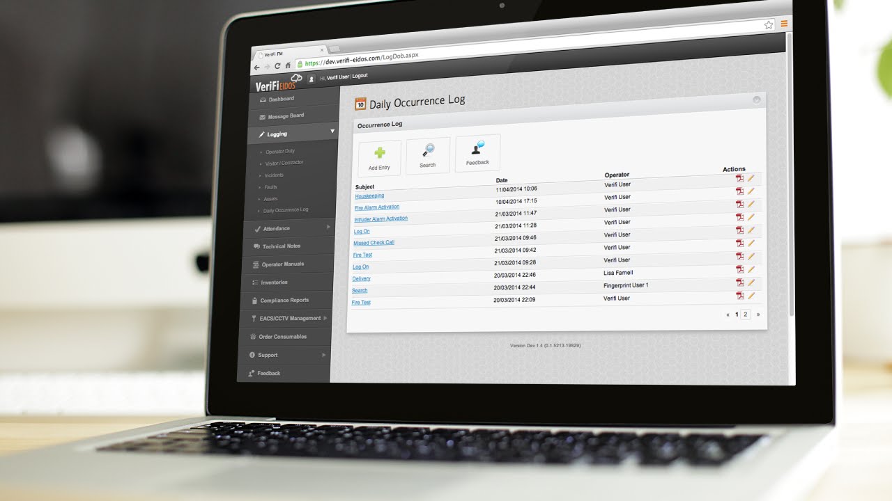 Online Daily Occurrence Log
