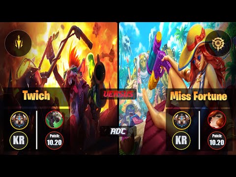 Challenger TWITCH [Lethal Tempo] (ADC) VS  MISS FORTUNE - Challenger KR Patch 10.20